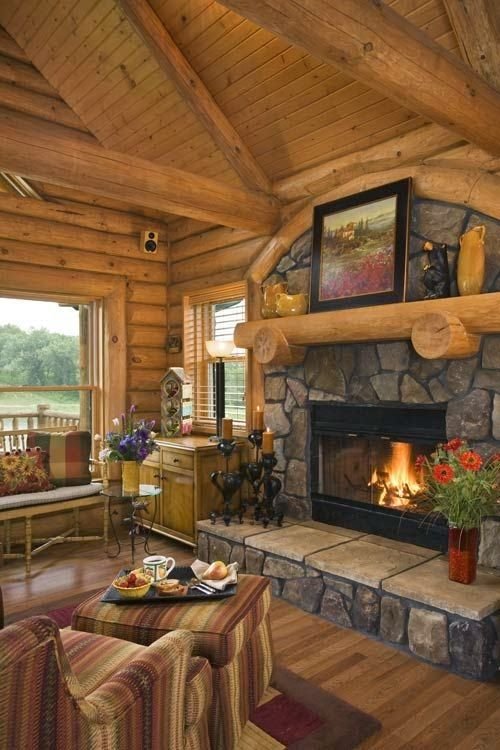 log cabin interior colors