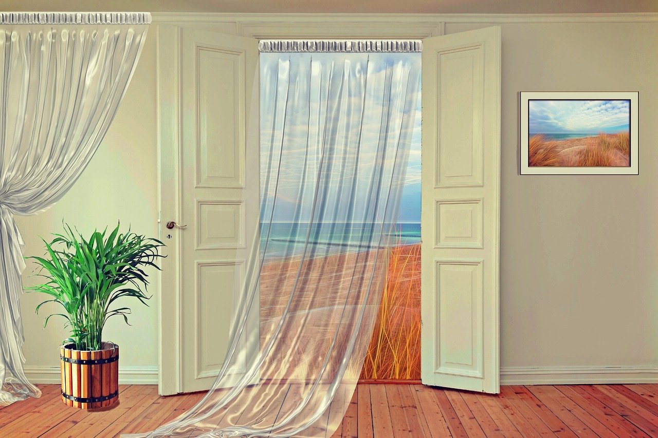 how to hang a curtain on a door